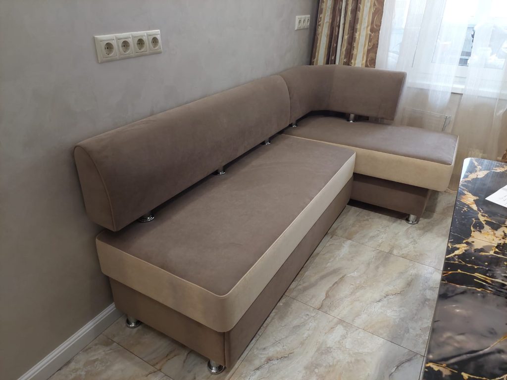 Кухонный уголок со спальным местом вероника-2 120х190 в велюре- teddy
