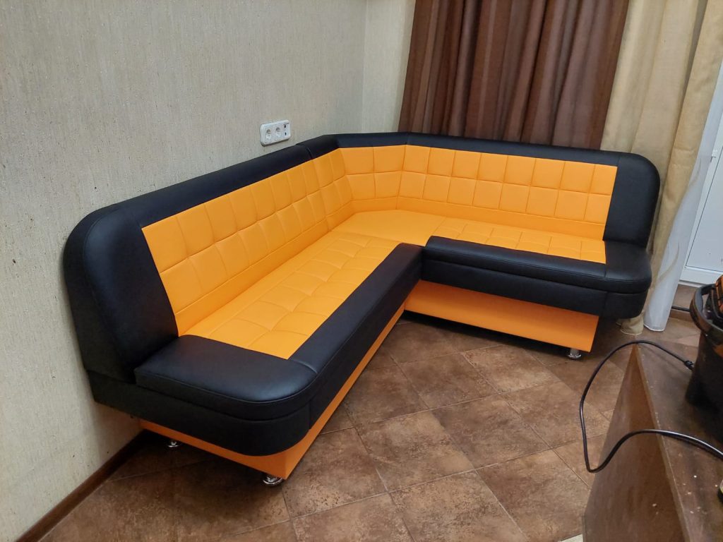 Кухонный уголок Лаура 130×180 см с нишами в экокоже Fiji — купить